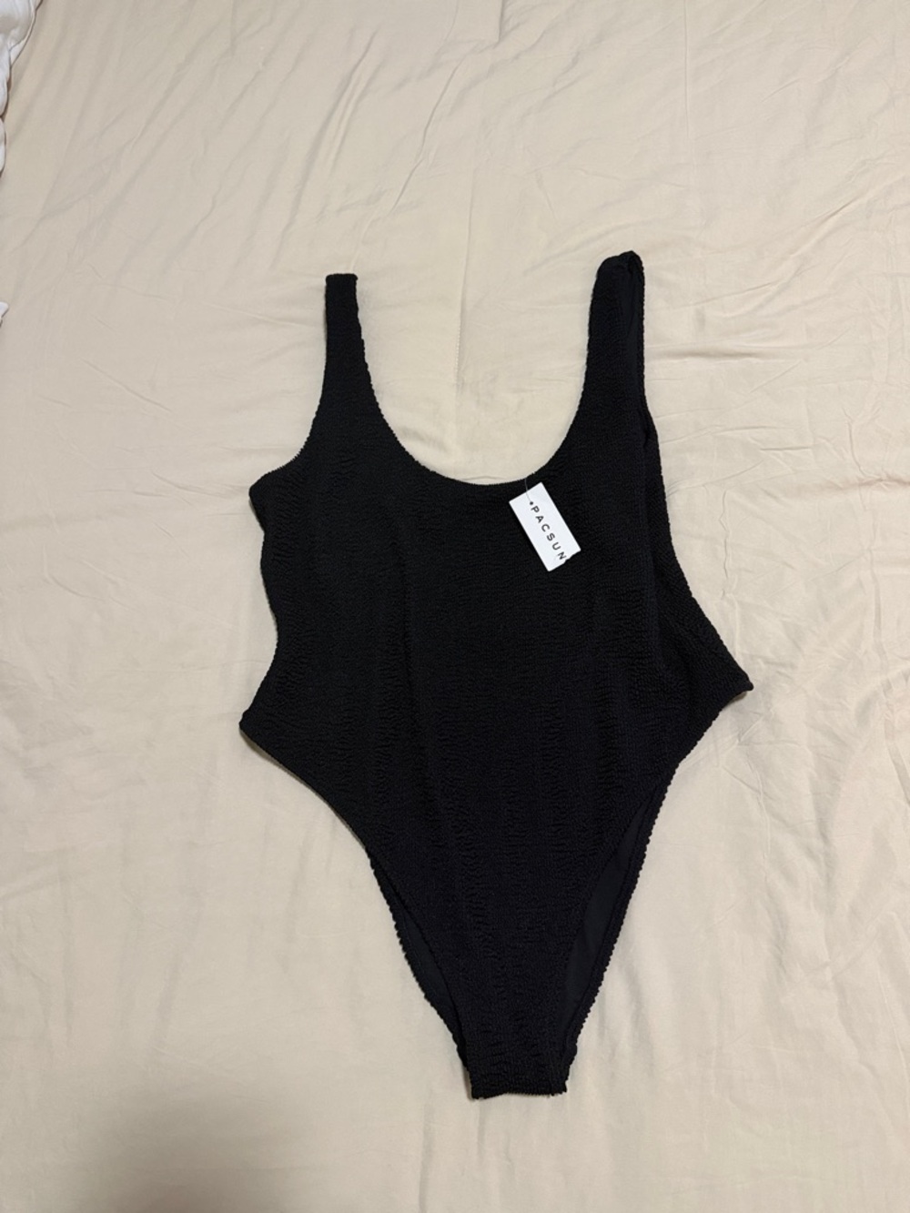 NWT Pacsun black textured scoop neck swimsuit